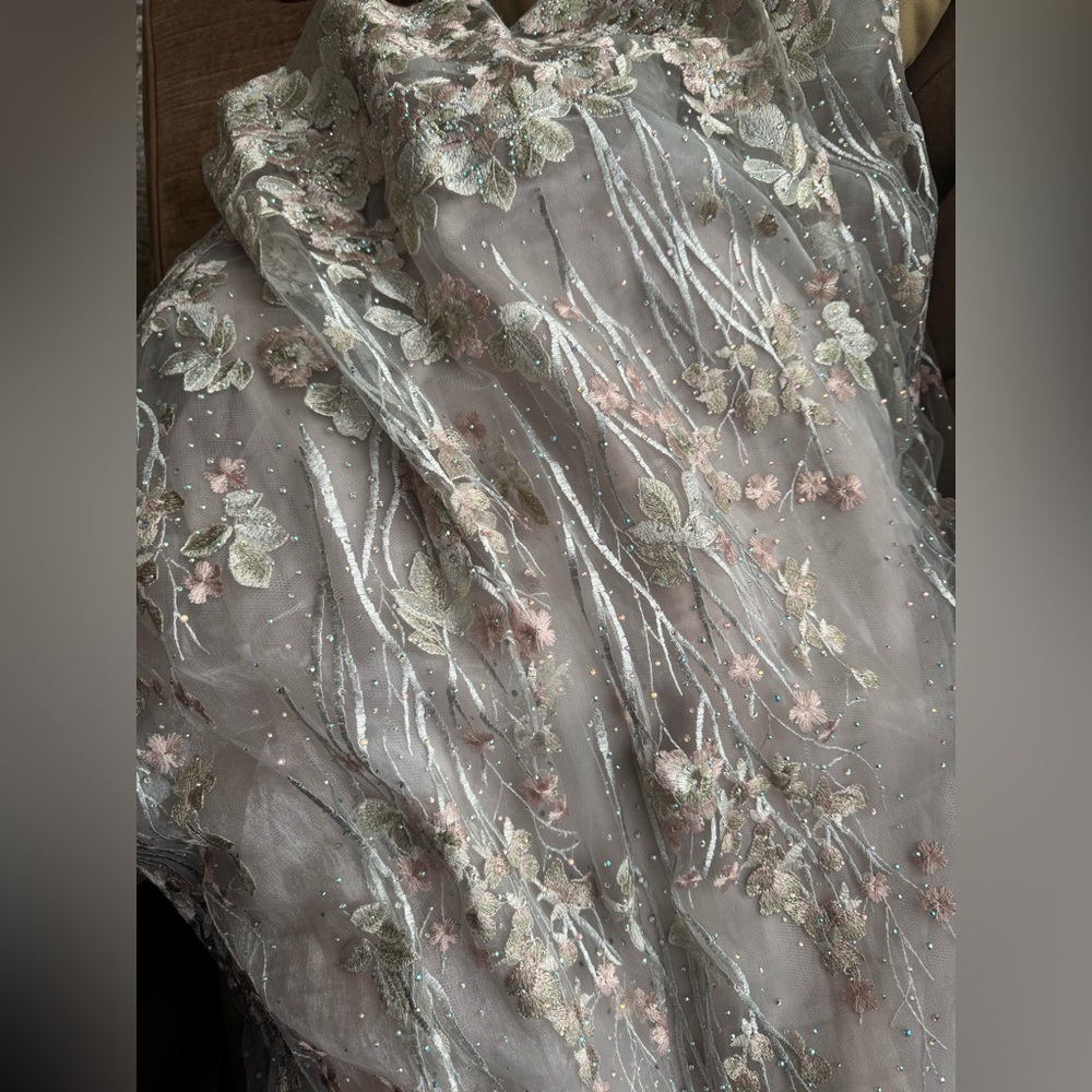 A-line embroidered floral gown - Picture 15 of 16